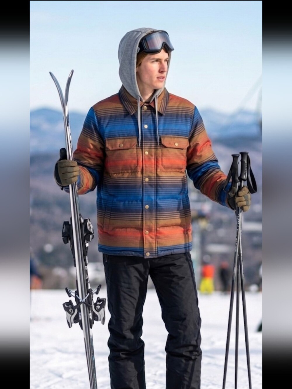 Burton Dryride Men's Unisex Ski Winter Jacket / Sz S / Multicolour Orange, blue